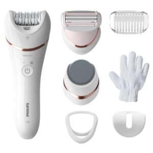 Epilator umed si uscat PHILIPS Seria 8000 BRE730/10, 7 accesorii