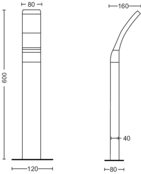 Exterior LED lighting pole Philips Splay, 12W, 1100 lm - 000008719514417755