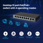Extralink CERES PoE Switch 8x 100Mb/s PoE/PoE+ 2x RJ45 - EX.3906