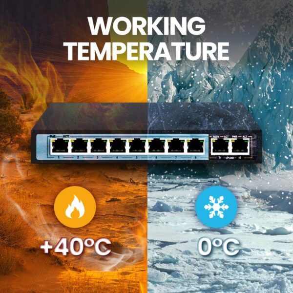 Extralink CERES PoE Switch 8x 100Mb/s PoE/PoE+ 2x RJ45 - EX.3906