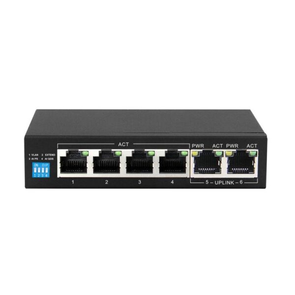 Extralink KRIOS PoE Switch 4x Gigabit PoE/PoE+ 2x RJ45 - EX.14305