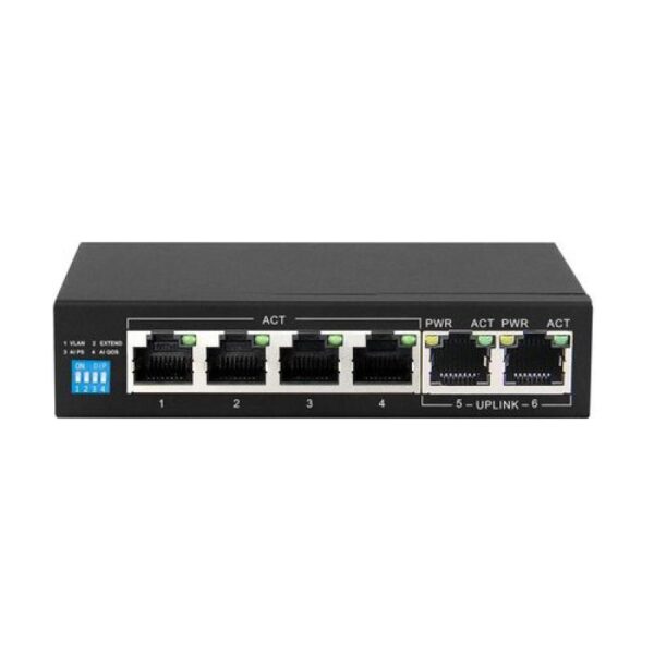 Extralink KRIOS PoE Switch 4x Gigabit PoE/PoE+ 2x RJ45 - EX.14305