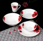 FARFURIE ADANCA PORTELAN 20 CM, RED FLOWERS, VANORA HOME - VN-NE-FL20