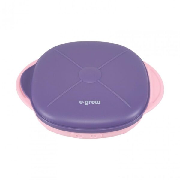 Farfurie silicon cu capac, mov, U-Grow - UG-239PP