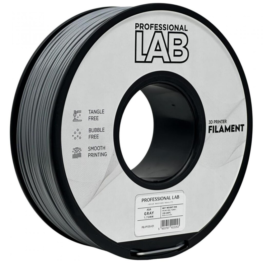Filament 3D Proffesional Lab, Diamentru 1.75mm, Greutate: 1KG - ASA GRAY | PROF. LAB-01 Filament 3D Proffesional Lab, Diamentru 1.75mm, Greutate: 1KG - ASA GRAY | PROF. LAB - imagine 1