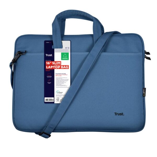 Geanta laptop Trust Bologna Eco 16", albastru - TR-24448