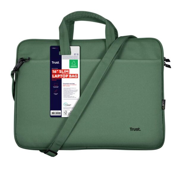 Geanta laptopuri Trust Bologna Eco 16", verde - TR-24450
