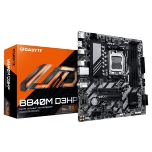 GIGABYTE B840M D3HP. Processor manufacturer: AMD, Processor socket: Socket AM5