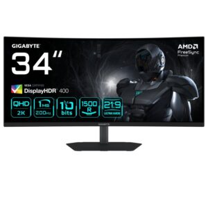 GIGABYTE G34WQC2 34" WQHD Curved Gaming Monitor - 3440 x 1440 - G34WQC2 EK