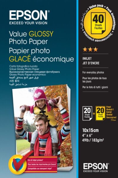 Hartie foto Epson S400044, dimensiune 10x15cm, 40 coli - C13S400044