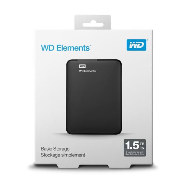 HDD extern WD, 1.5TB, Elements Portable, 2.5", USB3.0, negru - WDBU6Y0015BBK-WESN