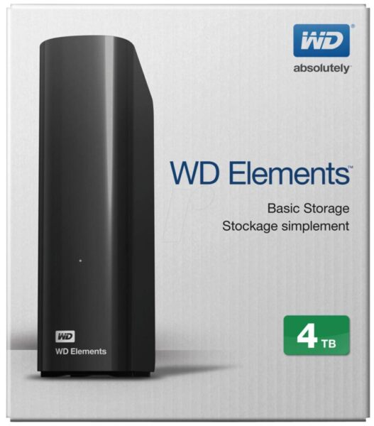 HDD extern WD Elements, 4TB, 3.5", negru, USB 3.0 - WDBWLG0040HBK