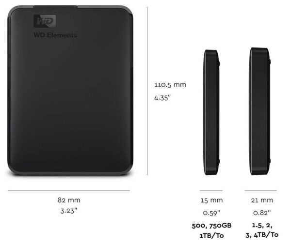 HDD extern WD Elements Portable, 4TB, negru, USB 3.0 - WDBU6Y0040BBK-WESN