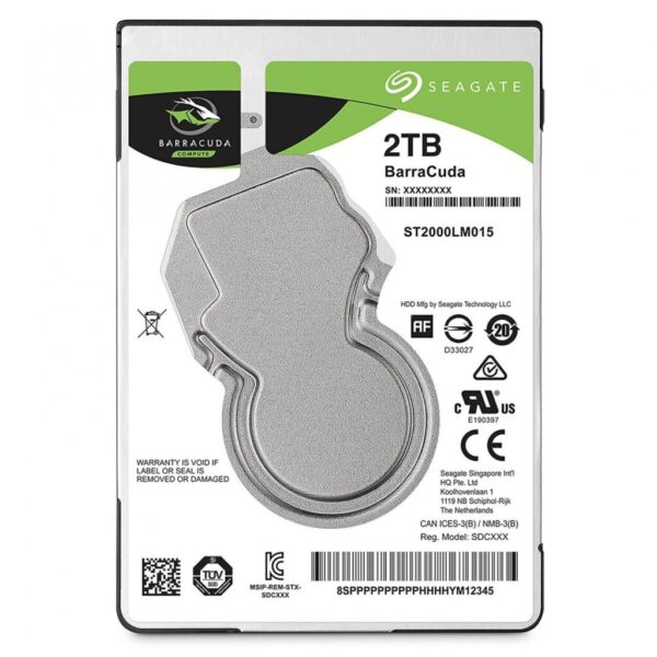 HDD Laptop Seagate BarraCuda® 2TB, 5400RPM, SATA III - ST2000LM015