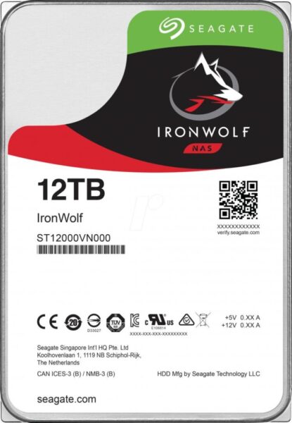 HDD Seagate IronWolf, 12TB, 7200RPM, SATA III - ST12000VN0008