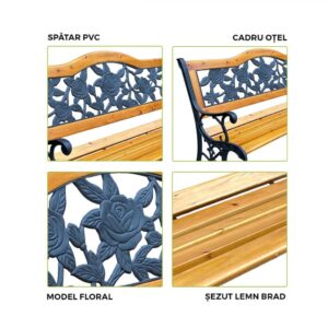 HEINNER BANCA METAL/LEMN 125*51*76CM - DBML001