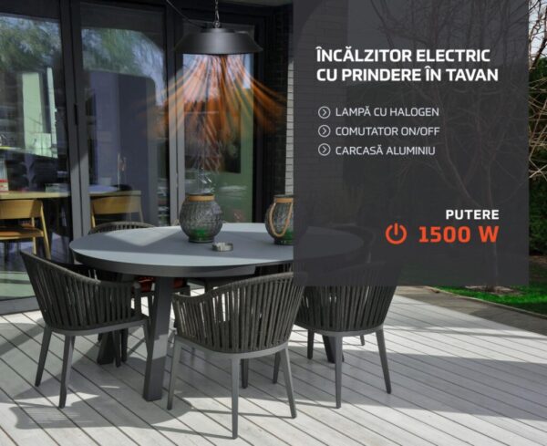 HEINNER Incalzitor electric cu prindere de tavan 1500W - HR-SD011