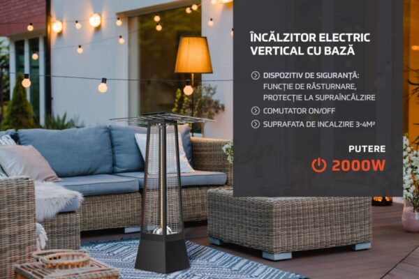 HEINNER Incalzitor electric vertical cu baza 1500W/ 2000W - HR-SD014