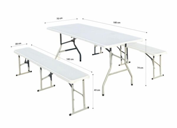 HEINNER SET MASA CU 2 BANCI PLASTIC PLIABILE - DMBP001