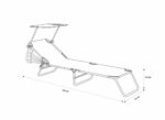 HEINNER SEZLONG CU PARASOLAR 186X55X24CM GRI - DSZP012