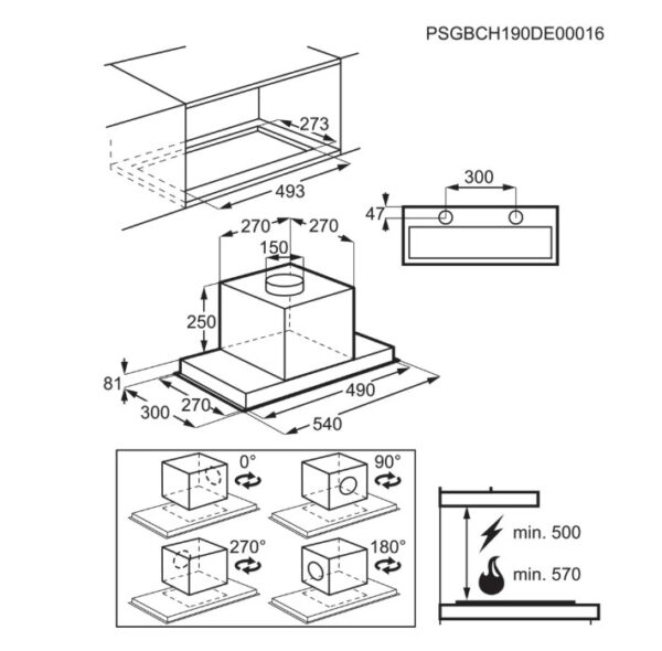 HOTA INCORPORABILA ELECTROLUX LFG716R, Hota caseta; Seria 700 SENSE