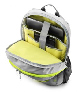 HP 15.6 Active Backpack, Grey & Neon Yellow - 1LU23AA