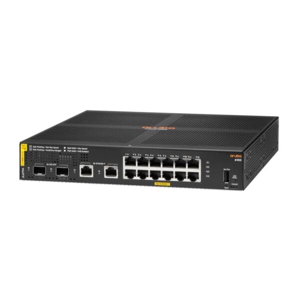 HPE Aruba Networking CX 6100 12G Class4 PoE 2G/2SFP+ 139W Switch - JL679A