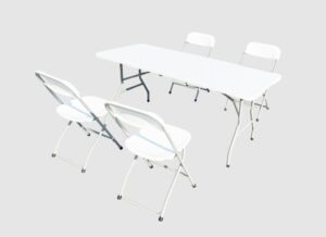 HR SET MASA CU 4 SCAUNE PLASTIC PLIABILE - DMSP001
