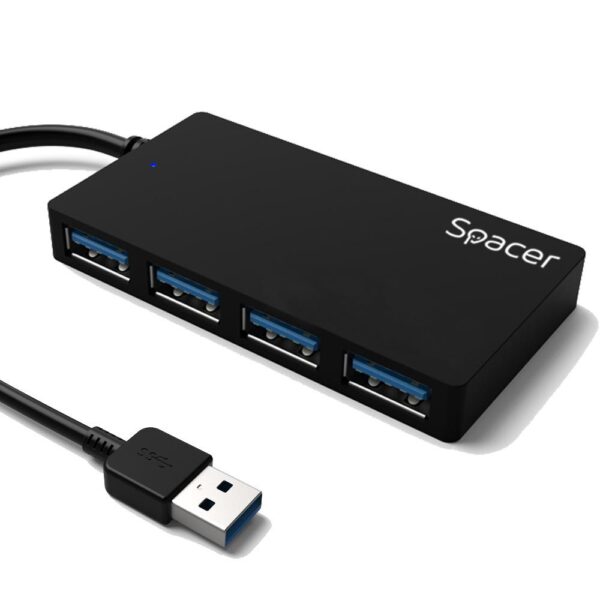 Hub extern Spacer, porturi USB: USB 3.0 x 4, conectare prin USB 3.0 - SPHB-USB-4U30-03
