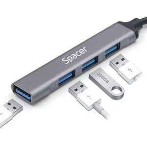 Hub extern SPACER, porturi USB:USB 3.0 X 1, USB 2.0 x 3 - SPHB-TYPEC-4U-01