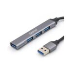 Hub extern Spacer USB 3.0, cablu 1m, aluminiu - SPHB-USB-4U-01