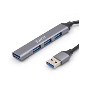 Hub extern Spacer USB 3.0, cablu 1m, aluminiu - SPHB-USB-4U-01