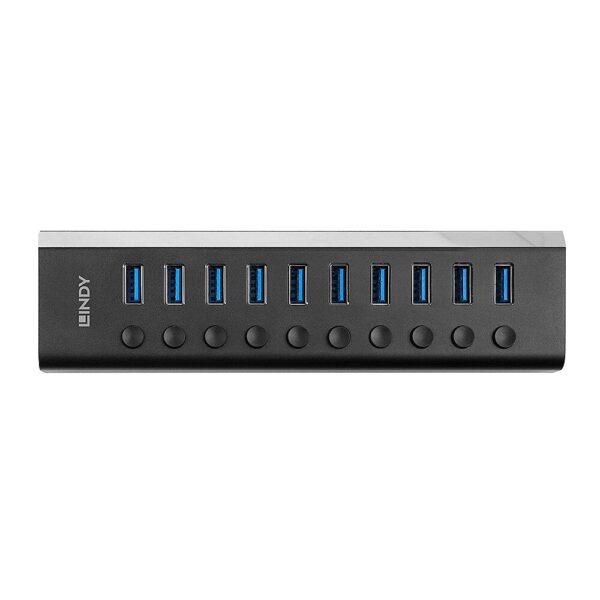 Hub Lindy cu 10 porturi USB, cu buton On/Off - LY-43370