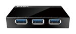 Hub USB D-Link DUB-1340, 4 porturi USB 3.0, negru