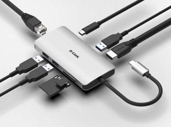 Hub USB DLINK DUB-M810, 8 porturi 3.0, gri