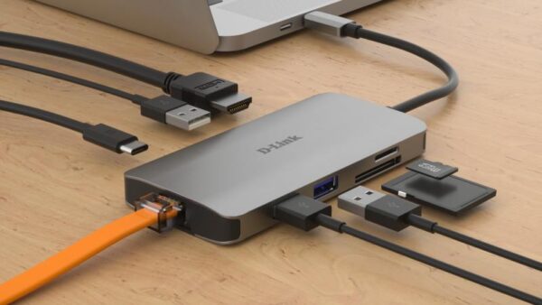 Hub USB DLINK DUB-M810, 8 porturi 3.0, gri