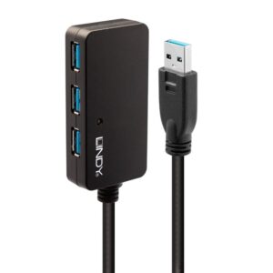 Hub USB Lindy LY-43159, 4 USB 3.0, negru