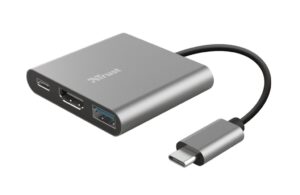 Hub USB Trust Dalyx, 3 porturi USB-C, silver - TR-23772