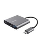 Hub USB Trust Dalyx, 3 porturi USB-C, silver - TR-23772