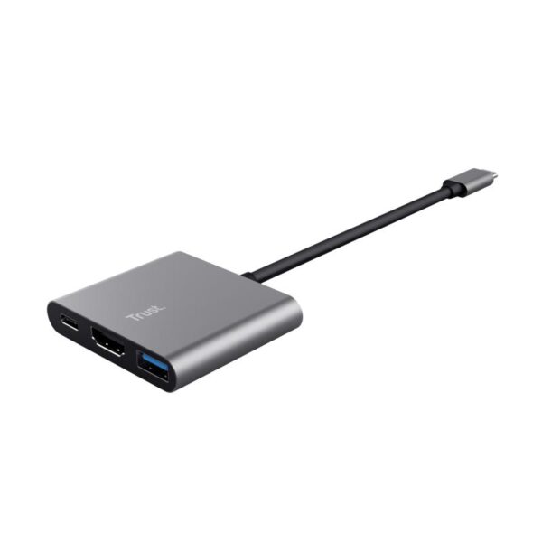 Hub USB Trust Dalyx, 3 porturi USB-C, silver - TR-23772