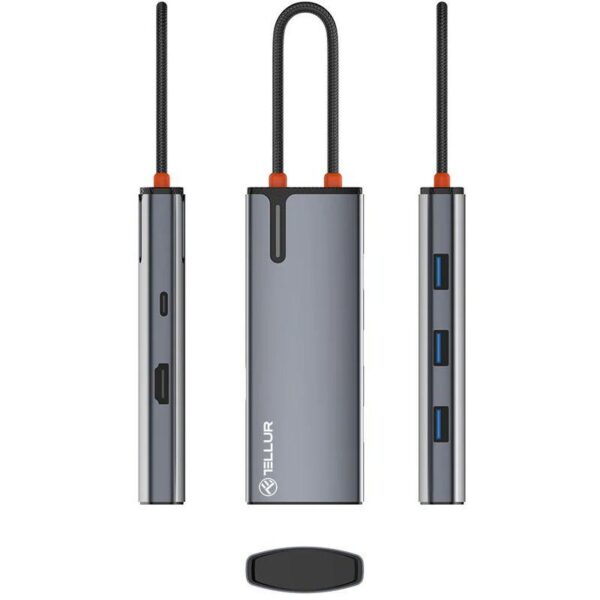 Hub USBC 3.0 Tellur, porturi 1 x HDMI, 3 x USB 3.0, 1 x USB-C - TLL321061