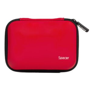 Husa Spacer pentru HDD/SSD 2.5", buzunar intern plasa, rosu - SPHD-001-RD