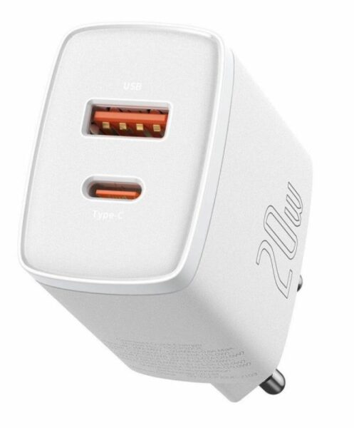 Incarcator Baseus Compact, fast charge 20W, alb - CCXJ-B02