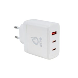 Incarcator retea SPACER, GaN, 2 x USB Type-C PD (max 65W) - SPAR-TRIOQ-04