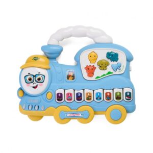 JUCARIE TRENULET CU LUMINI SI SUNETE, ALBASTRU, MOMKI - MOMKI855-112ABS