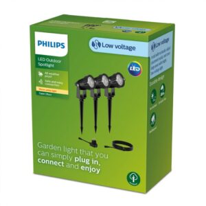 Kit 3 Spoturi LED pentru exterior cu spike Philips CAPER GARDEN LINK - 000008720169269392