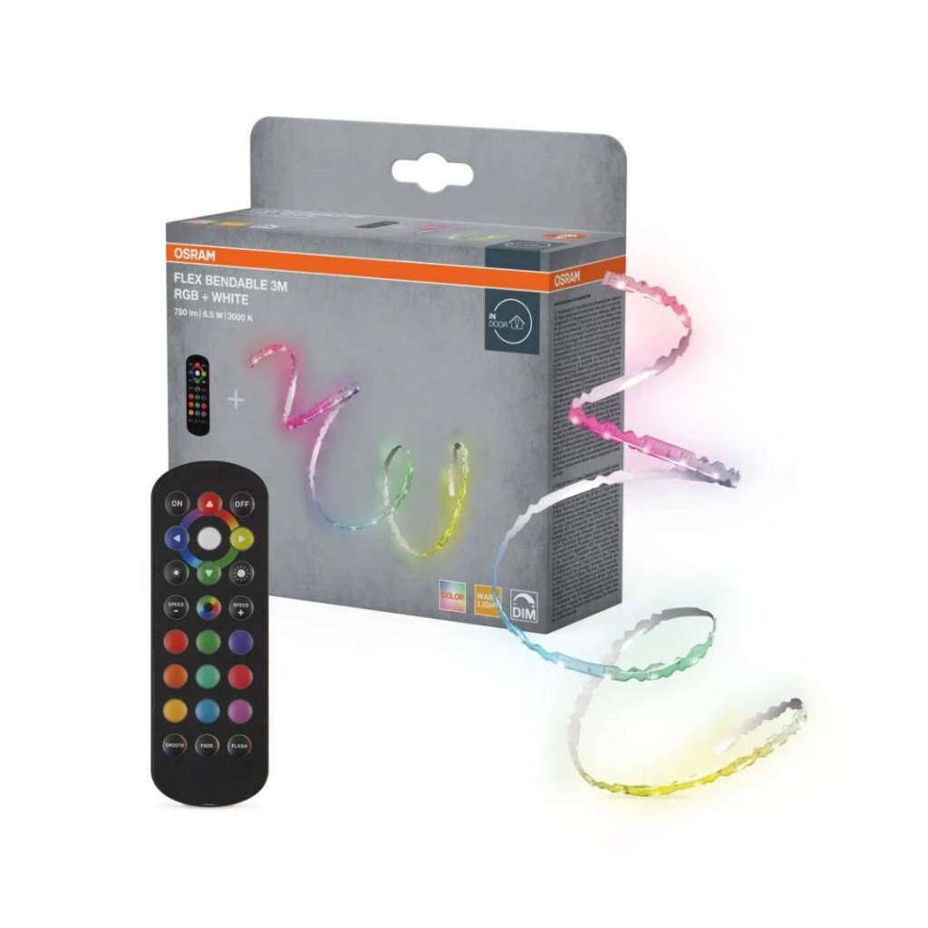 Kit Banda LED RGB Osram FLEX BENDABLE cu Telecomanda - 000004099854448690 Kit Banda LED RGB Osram FLEX BENDABLE cu Telecomanda - 000004099854448690
