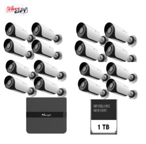 Kit supraveghere video Milesight 16 buc camera Bullet MS-C2964-UPD - KIT16BULLET2MP