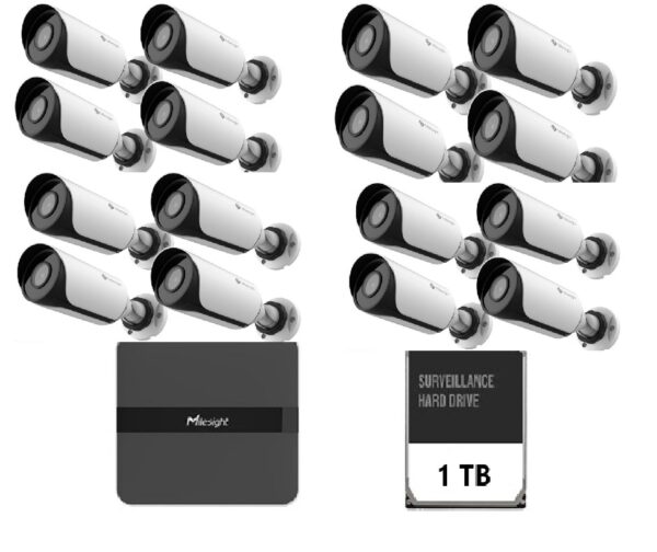 Kit supraveghere video Milesight 16 buc camera Bullet MS-C2964-UPD - KIT16BULLET2MP