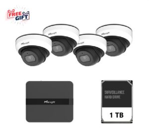 Kit supraveghere video Milesight 4 buc camera Dome MS-C2973-PD - KIT4MINIDOME2MP